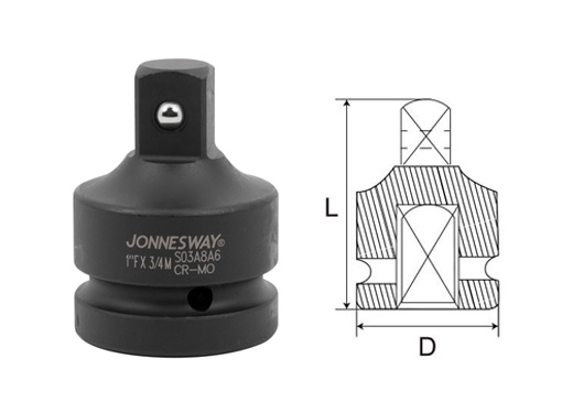 Đầu chuyển đổi cho súng vặn ốc 1” sang 3/4” Model: S03A8A6